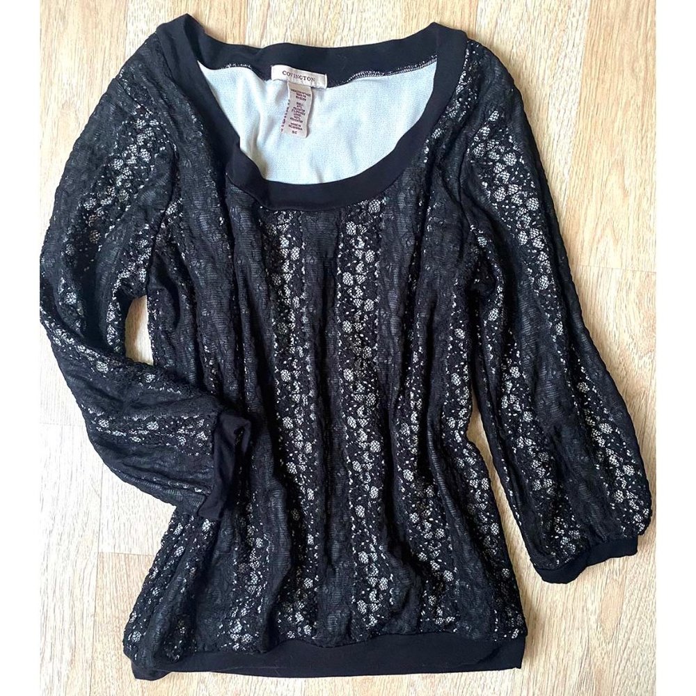 Sexy Comfortable Black Lace Long Sleeve Blouse